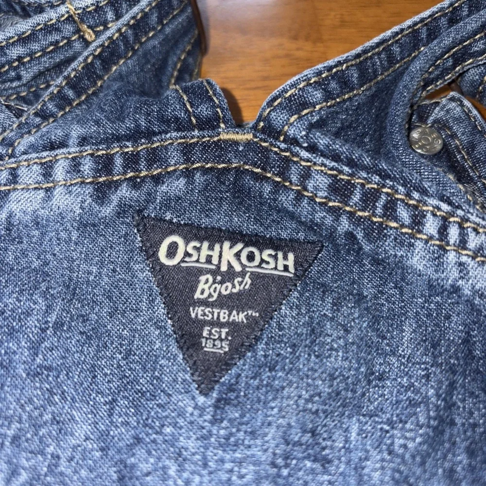 Vintage OshKosh BGosh Overalls Blue‎ Denim Toddler Kids Size 18 Months Vestbak